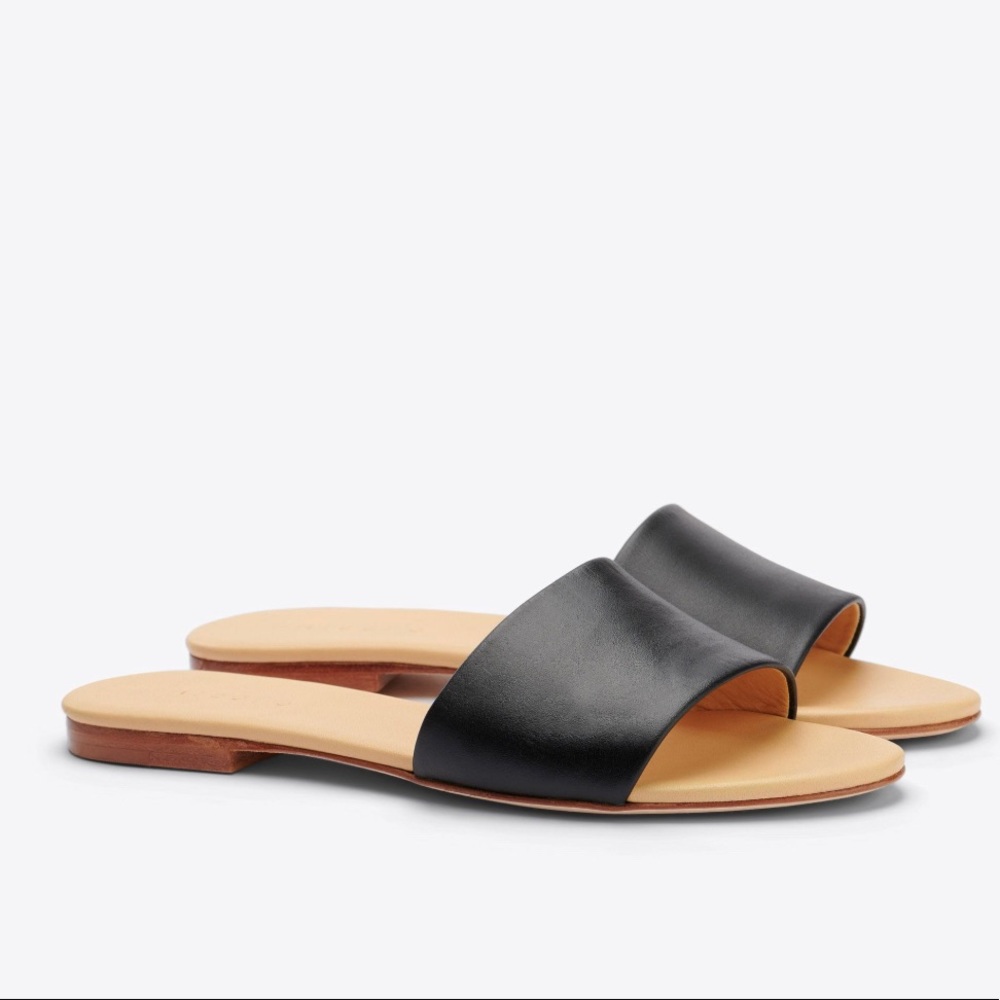 Nisolo Black and Tan Sandals